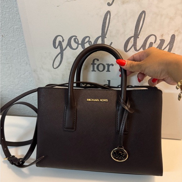 Michael Kors Dark Chocolate- Satchel with adjustable removable straps. New. - Picture 1 of 9